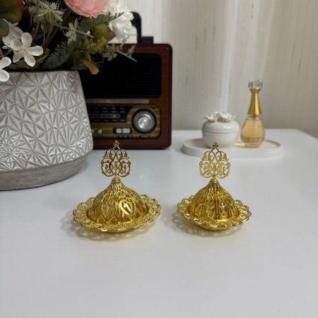 مبخرة معدن دهبي سادة