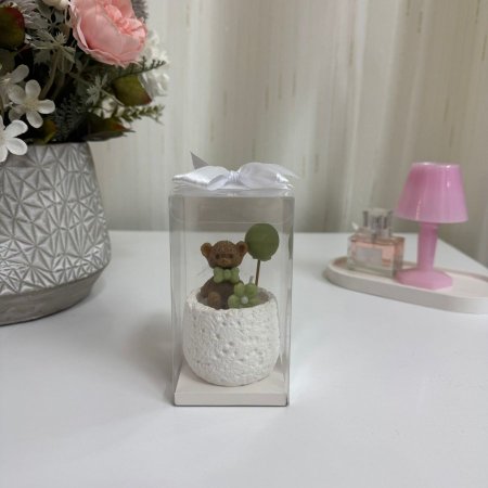 شمعة الدب والبالون بتصميم كتير راقي وتغليف لطيف “شغل يدوي”