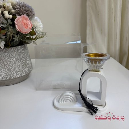 مبخرة حجر بتصميم حديث مع كوستر وزاوية لوضع صورة او بطاقة
