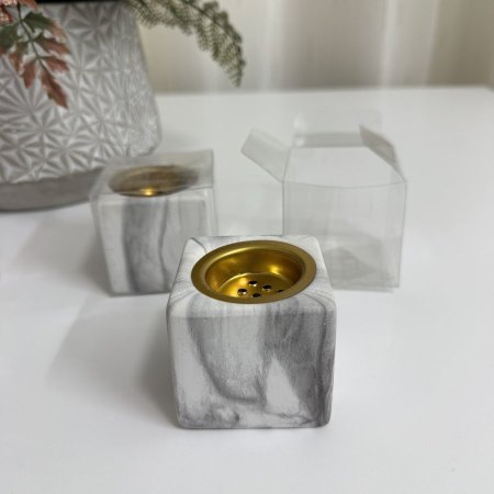 مبخرة مكعب ماربل رمادي حجم صغير