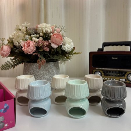 مجموعة مباخر زيتية سيراميك عدة الوان